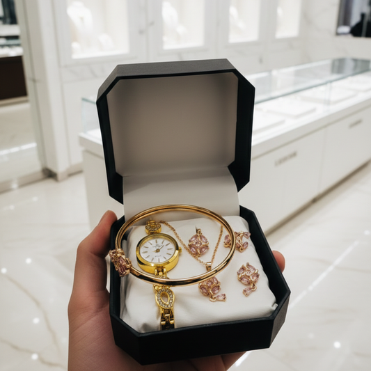 Ladies Watch With Jewellery & Bangle