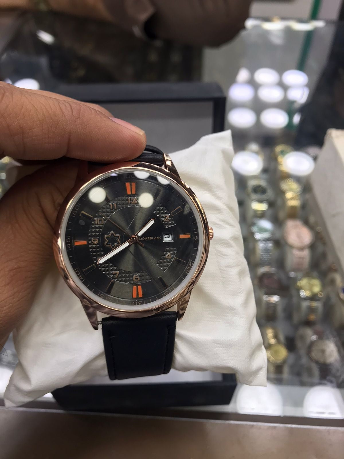 MontBlanc 0817A Men’s Luxury Watch | Premium Leather Strap, Water Resistant, Elegant Analog Timepiece ( without box )