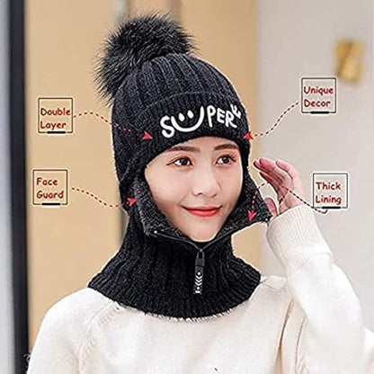Zipper winter cap