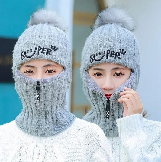 Zipper winter cap