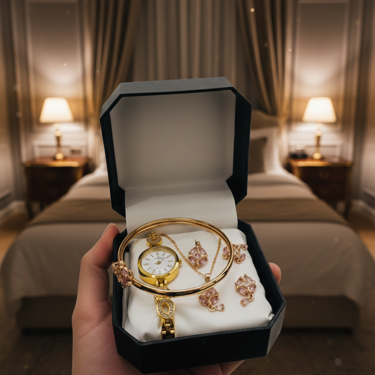 Ladies Watch With Jewellery & Bangle Elegant Stylish Durable Quality Timeless Design (With Box)