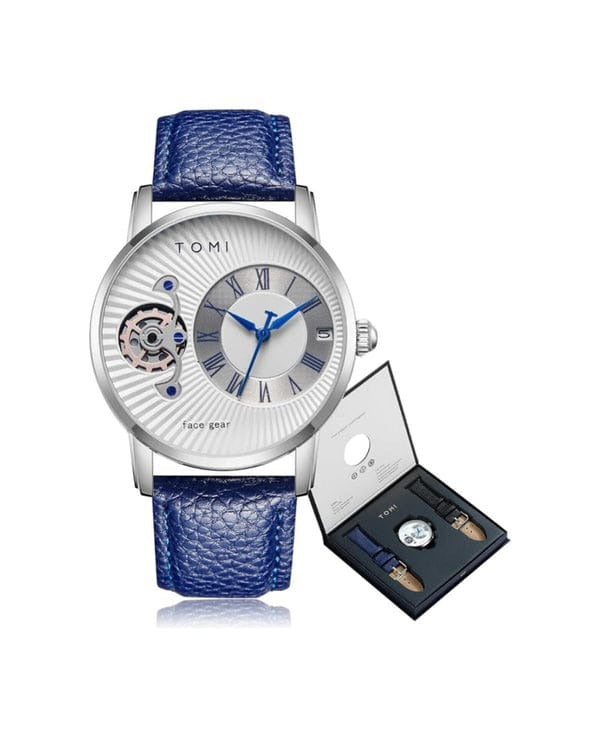 TOMI T-104 Face Strap Watch | Stylish Analog Wristwatch with Soft Strap | Casual & Fashionable Timepiece for Men and Women black colour