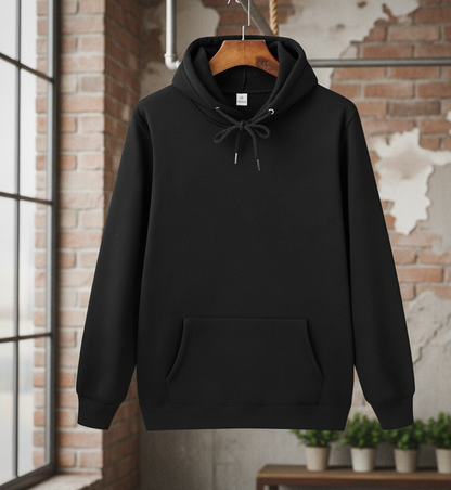 Black Polyester Hoodie