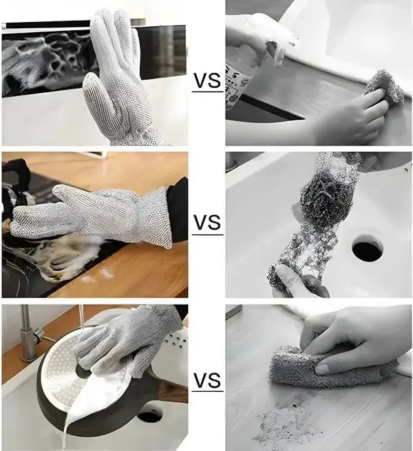 Wire Dishwashing Gloves | Dishwashing Rags For Wet And Dry Non-scratch Wire Dish Cloths For Washing Dishes, Kitchen