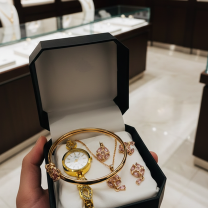 Ladies Watch With Jewellery & Bangle